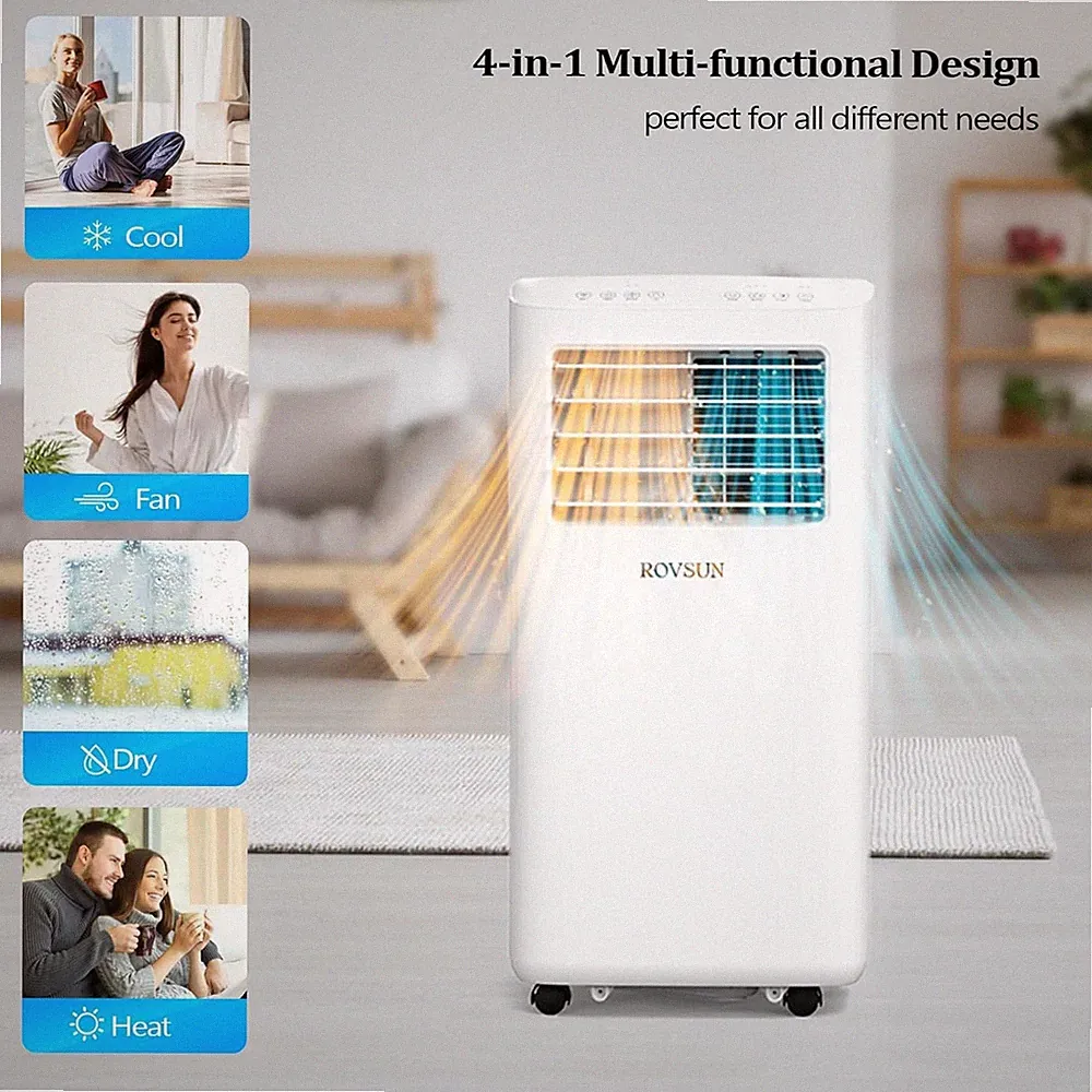 10000 BTU 4-IN-1 Portable Air Conditioner & Heat with Remote and Wifi Control