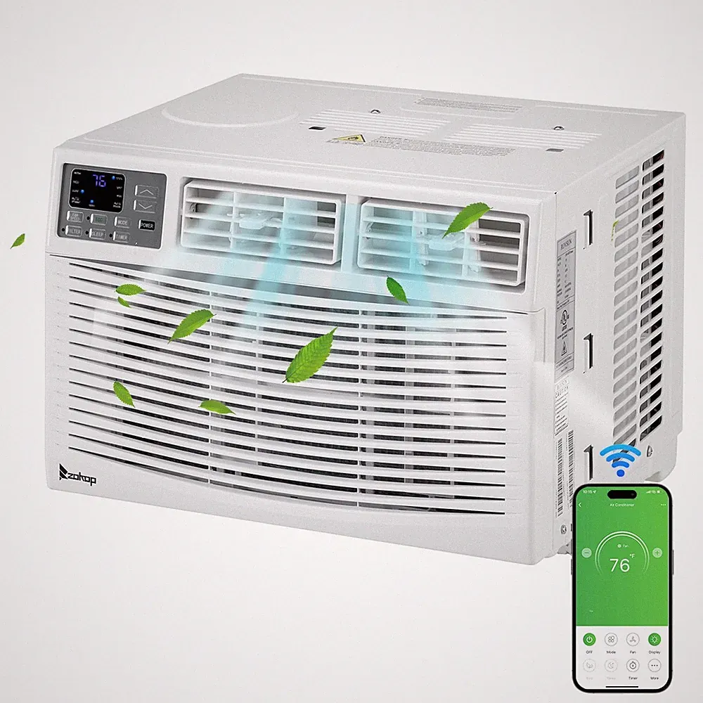 14,000 BTU Wifi Window Air Conditioner - Bedroom, Living Room 700 sq. ft. White