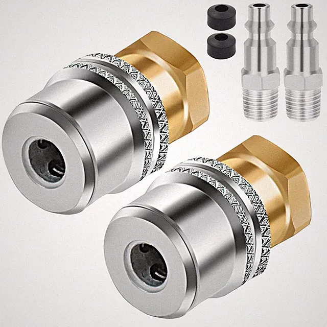 2 Pack Air Chuck Heavy Duty Closed Flow Lock On Tire Chuck with 1/4" NPT