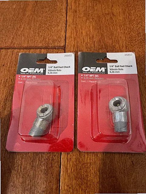2 PACK, OEM BRAND, 1/4" NPT MALE, BALL FOOT AIR CHUCK