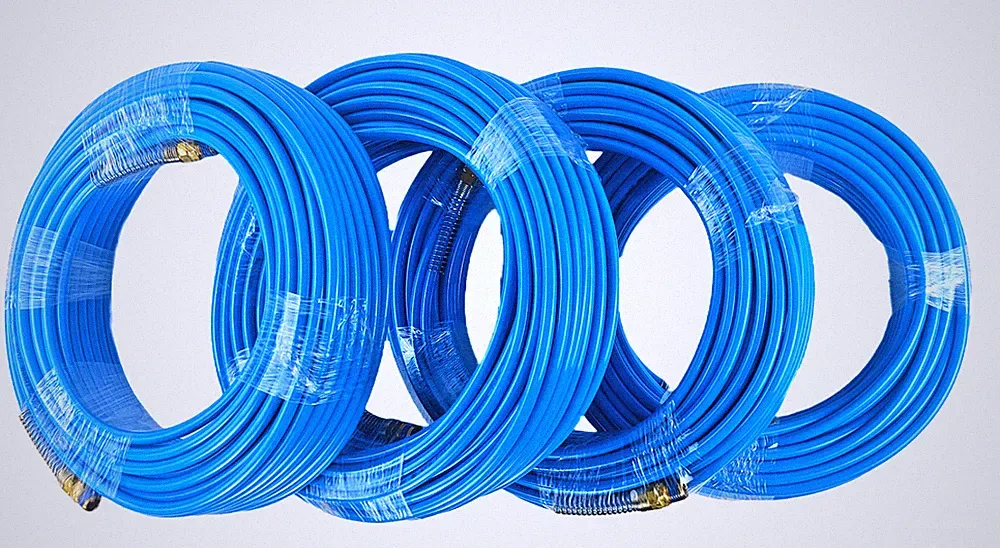 4 - 100 FT 1/4" NPT Fitting Air Compressor PU Hose Roofing Framing Carpentry