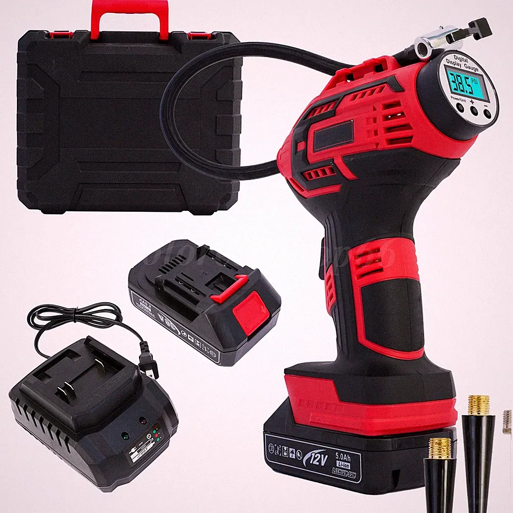 Cordless Digital Car Tire Inflator 36V Rechargeable Tire Air Compressor Pump LCD
