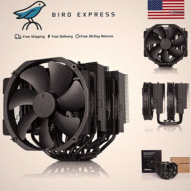 Dual-Tower CPU Cooler 140mm Air Cooler Black High Performance Quiet Cooling