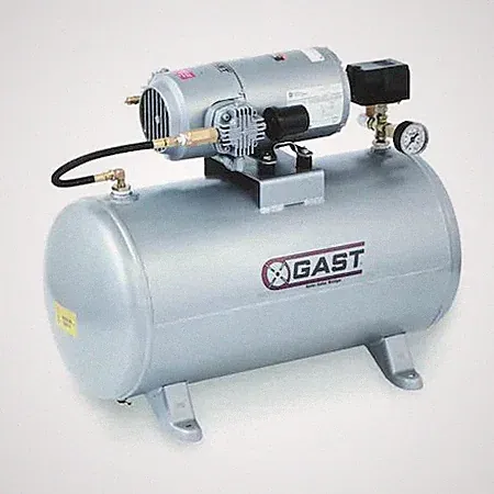 Gast 3Hbb-69T-M300ax Electric Air Compressor, Tank Mounted