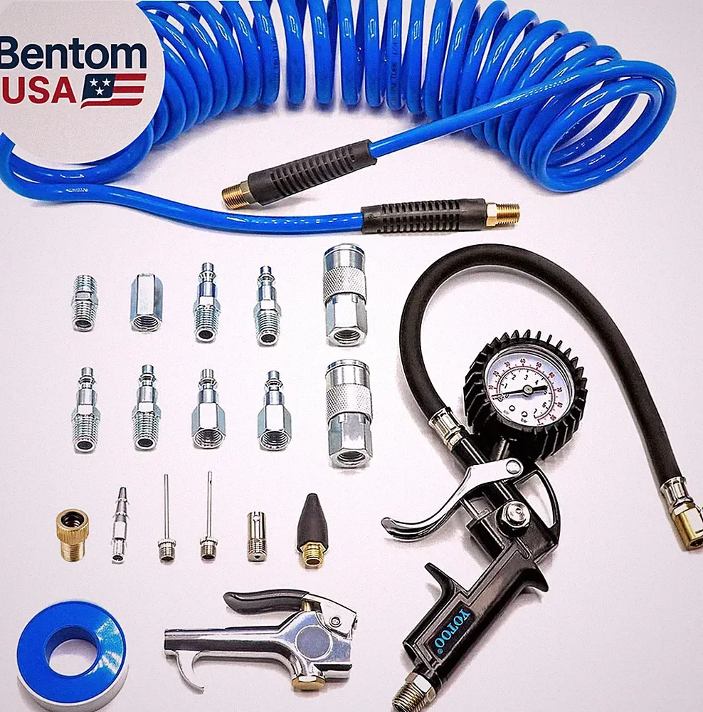 Heavy Duty Air Compressor Accessories Kit 20 Pieces with 1/4 Inch X 25 Feet Poly