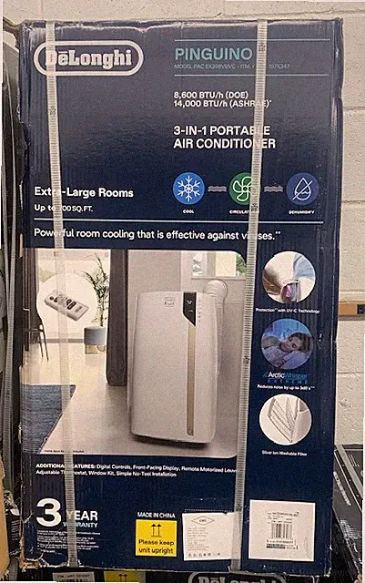 Portable Air Conditioner De’Longhi 3-in-1 Pinguino UV-Carelight PACEX398VUVC