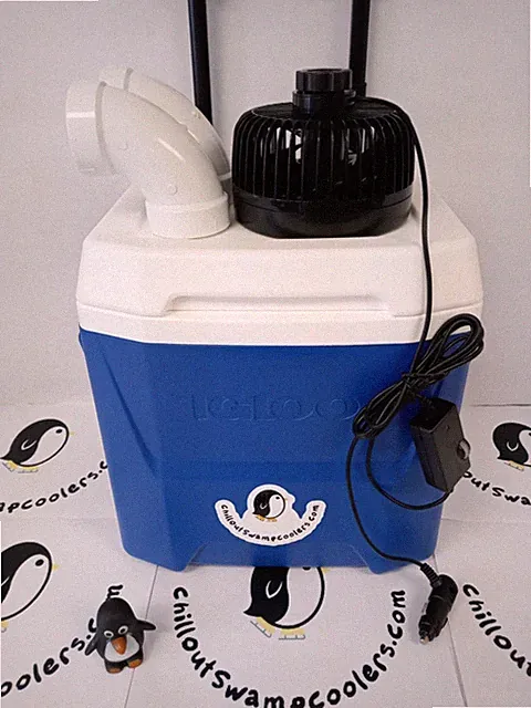 Portable Swamp Ice Cooler: 16 Qt, Multi-Speed 12 volt Fan Comes with USB Adapter
