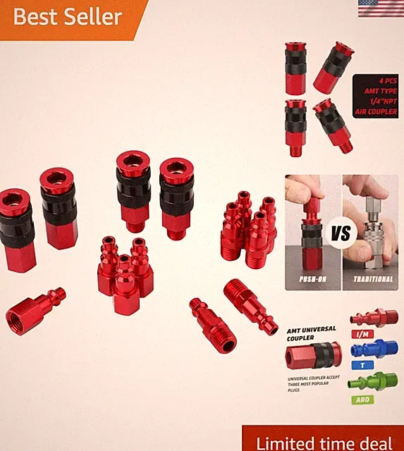 Versatile 1/4'' Air Compressor 14-Piece Accessories Kit - Quick Coupling System