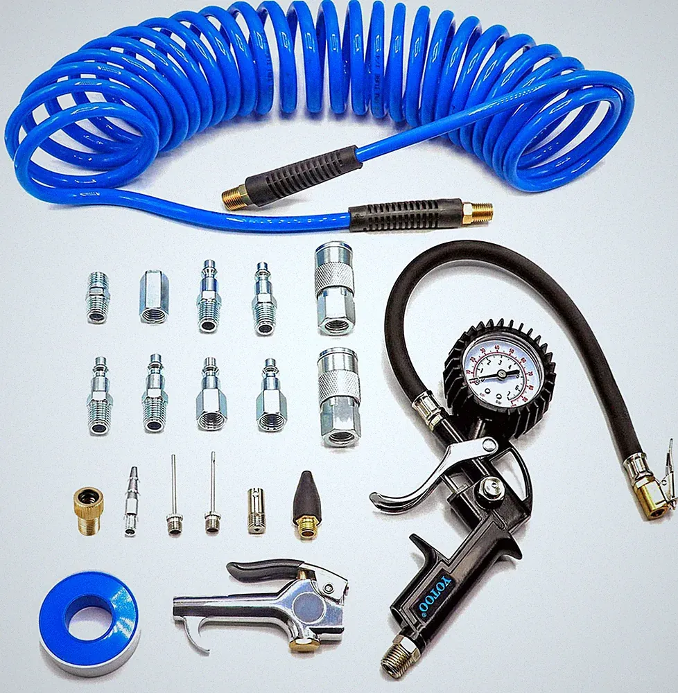 YOTOO Heavy Duty Air Compressor Accessories Kit 20 Pieces with 1/4 inch x 25...
